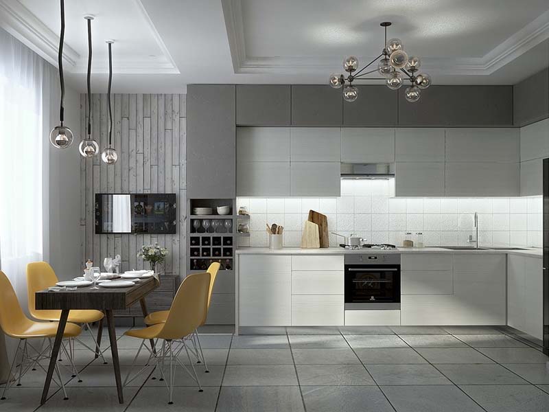 5 ایده خلاقانه برای دکور کردن آشپزخانه با رنگهای سفید و خاکستری
